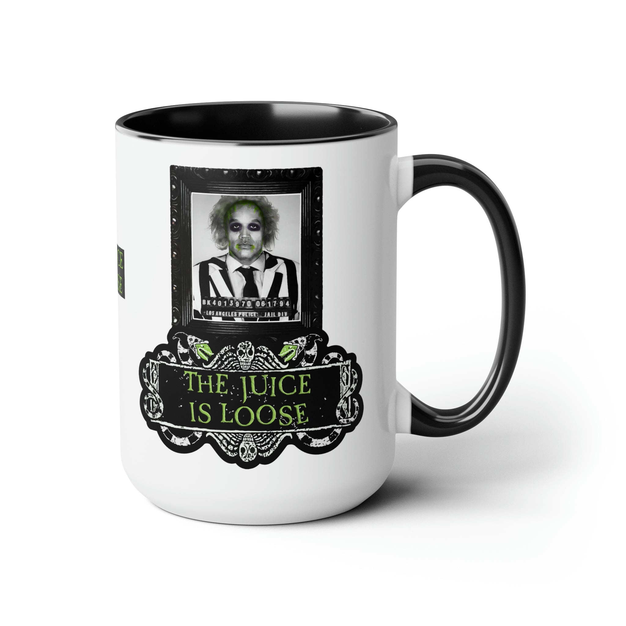 THE JUICE IS LOOSE - Two-Tone Coffee Mugs, 15oz