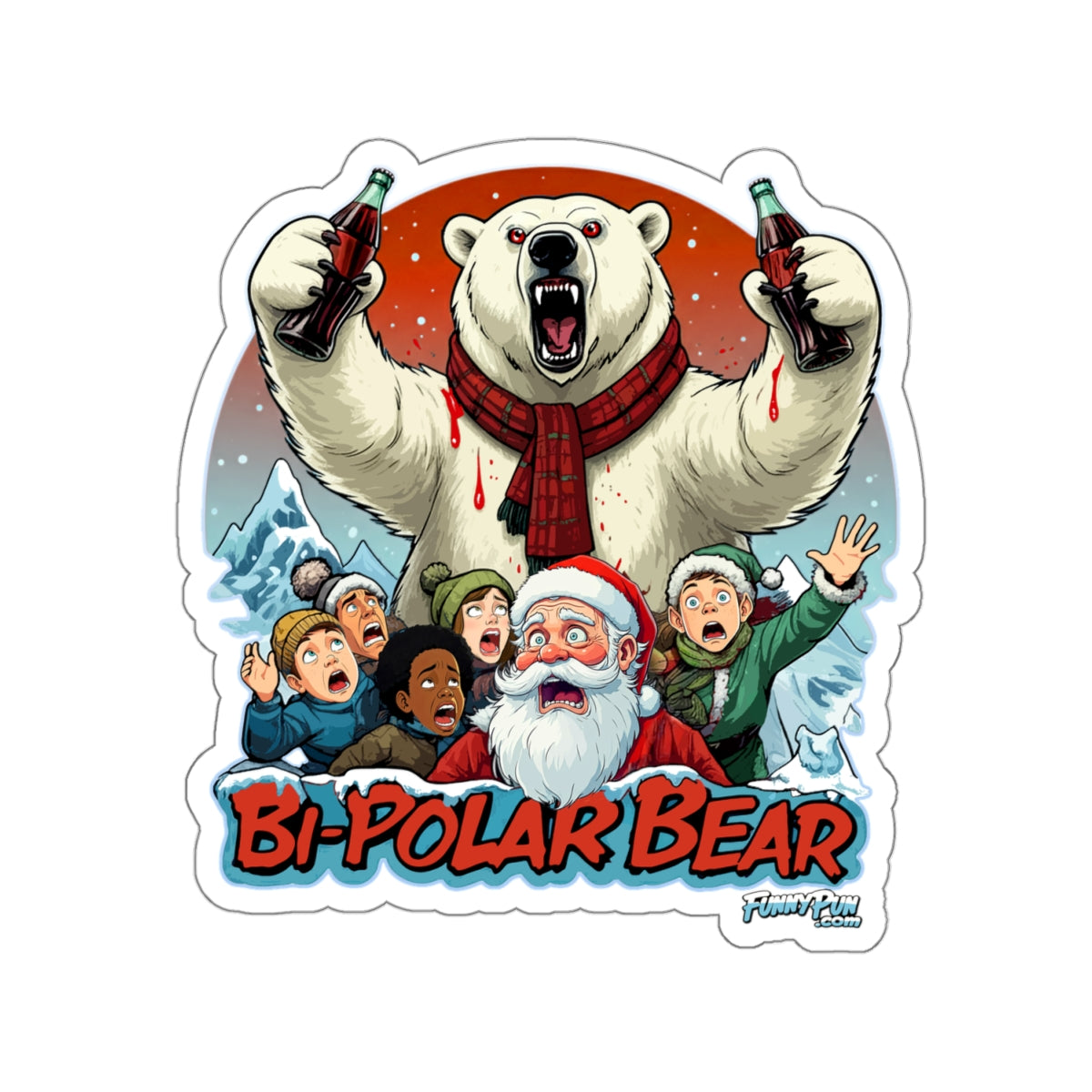 BI-POLAR BEAR - Kiss-Cut Stickers