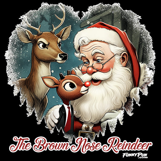 THE BROWN NOSE REINDEER - Cotton Crew Tee