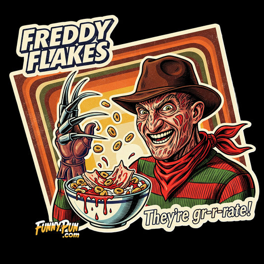 FREDDY FLAKES - Cotton Crew Tee (The 2025 Halloween Collection)