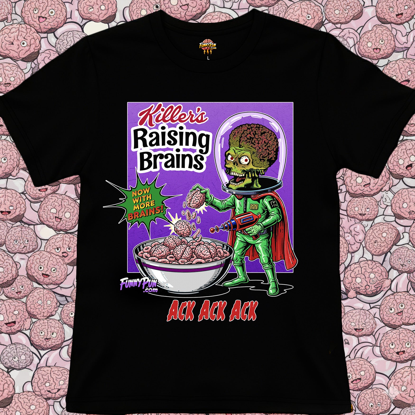 RAISING BRAINS - Cotton Crew Tee (The 2025 Halloween Collection)